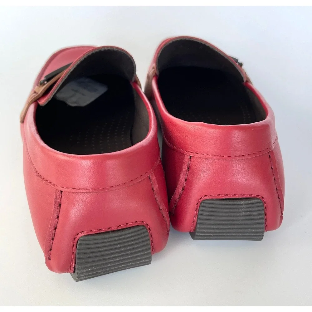 Bottega Veneta Men's Tennis Calf Leather Red Driver Shoe, 548292, sz‎ US9.5